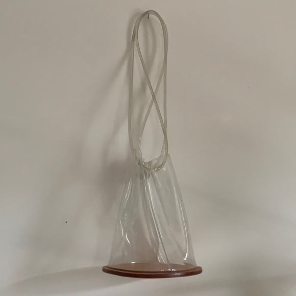 BUILDING BLOCK Disc Clear PVC Plastic Garmentory Drawstring Shoulder Bag Purse - Picture 3 of 7